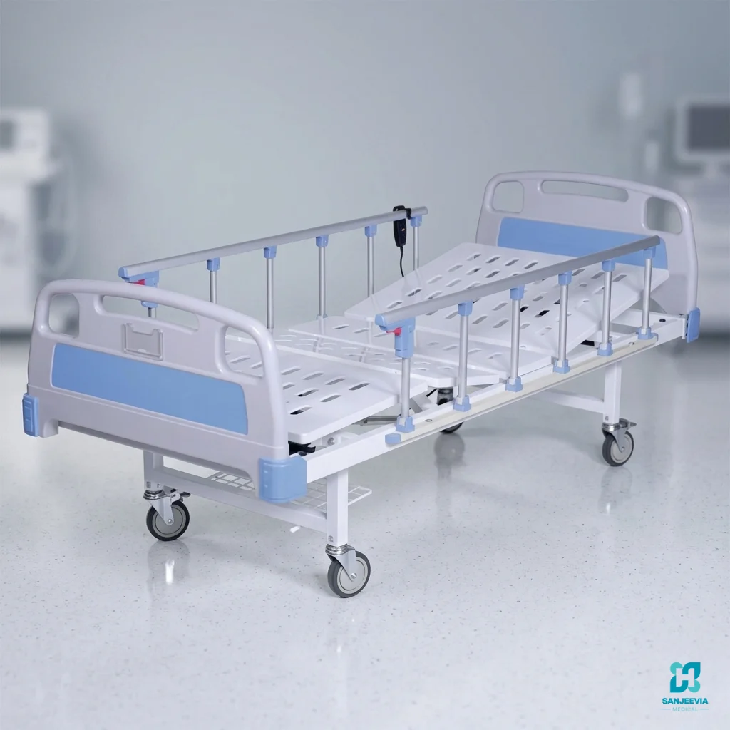 2 Function Electric Bed Delhi NCR, 2 Function Electric Bed with motorized adjustment and side rails for safe patient positioning