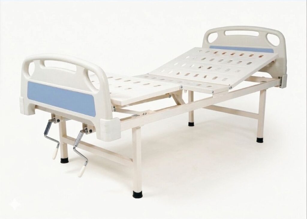 Hospital manual full fowler bed for patient positioning and care use