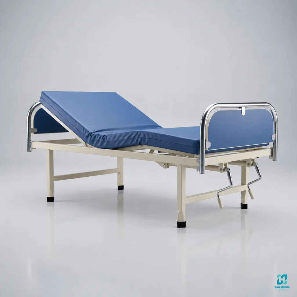 Manual Full Fowler Bed with adjustable backrest and knee-rest for patient care, recovery, and home healthcare in Delhi NCR