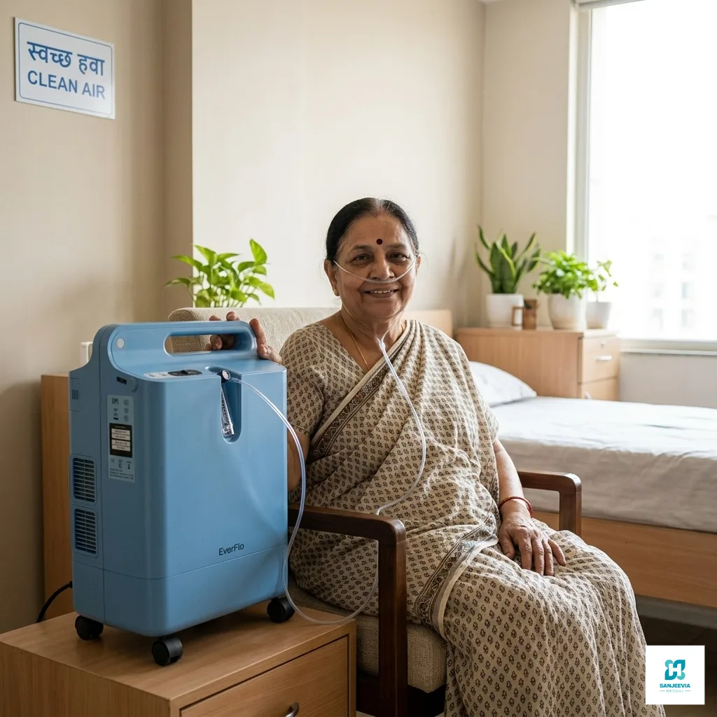 Silent 5L Oxygen Concentrator, Portable 5L oxygen concentrator with quiet operation for continuous home oxygen therapy