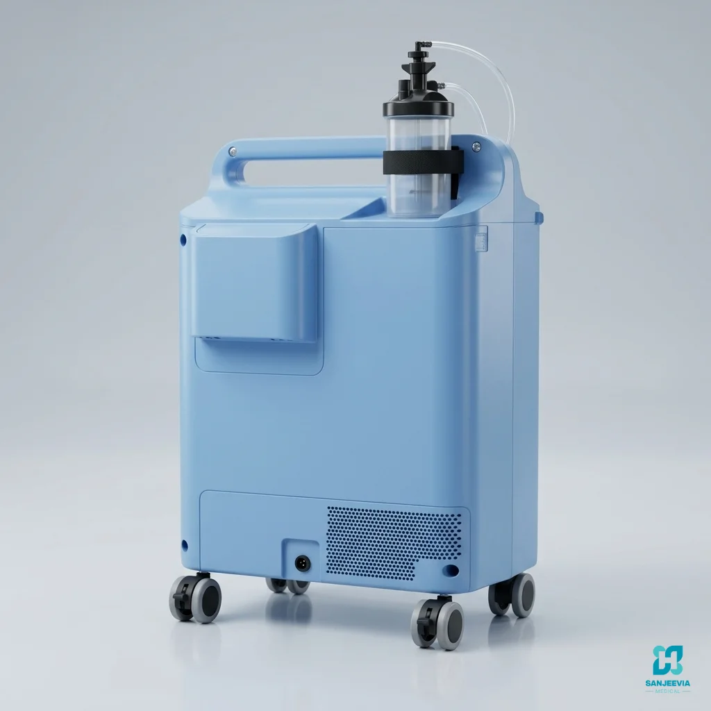 Portable 5L Oxygen Concentrator Front View – Home Oxygen Therapy | Sanjeevia