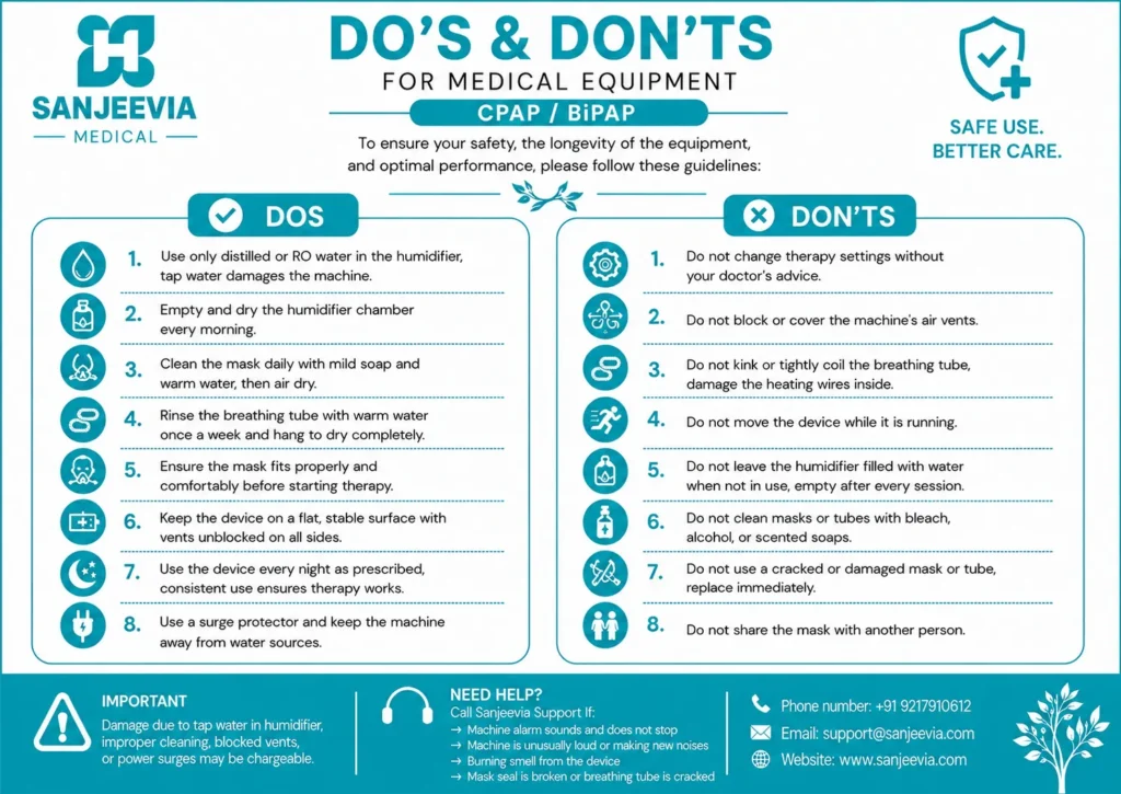 CPAP Machine dos and don’ts guide for safe and effective home use