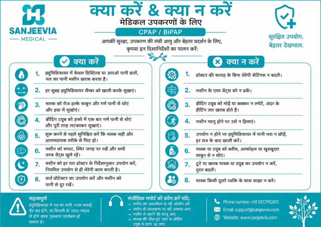 CPAP Machine user guide in Hindi for safe home therapy