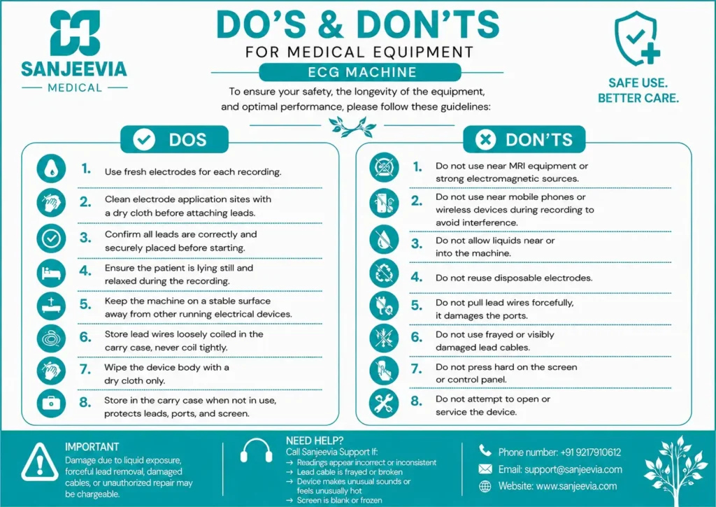 English guide for safe use, operation and maintenance of an ECG machine