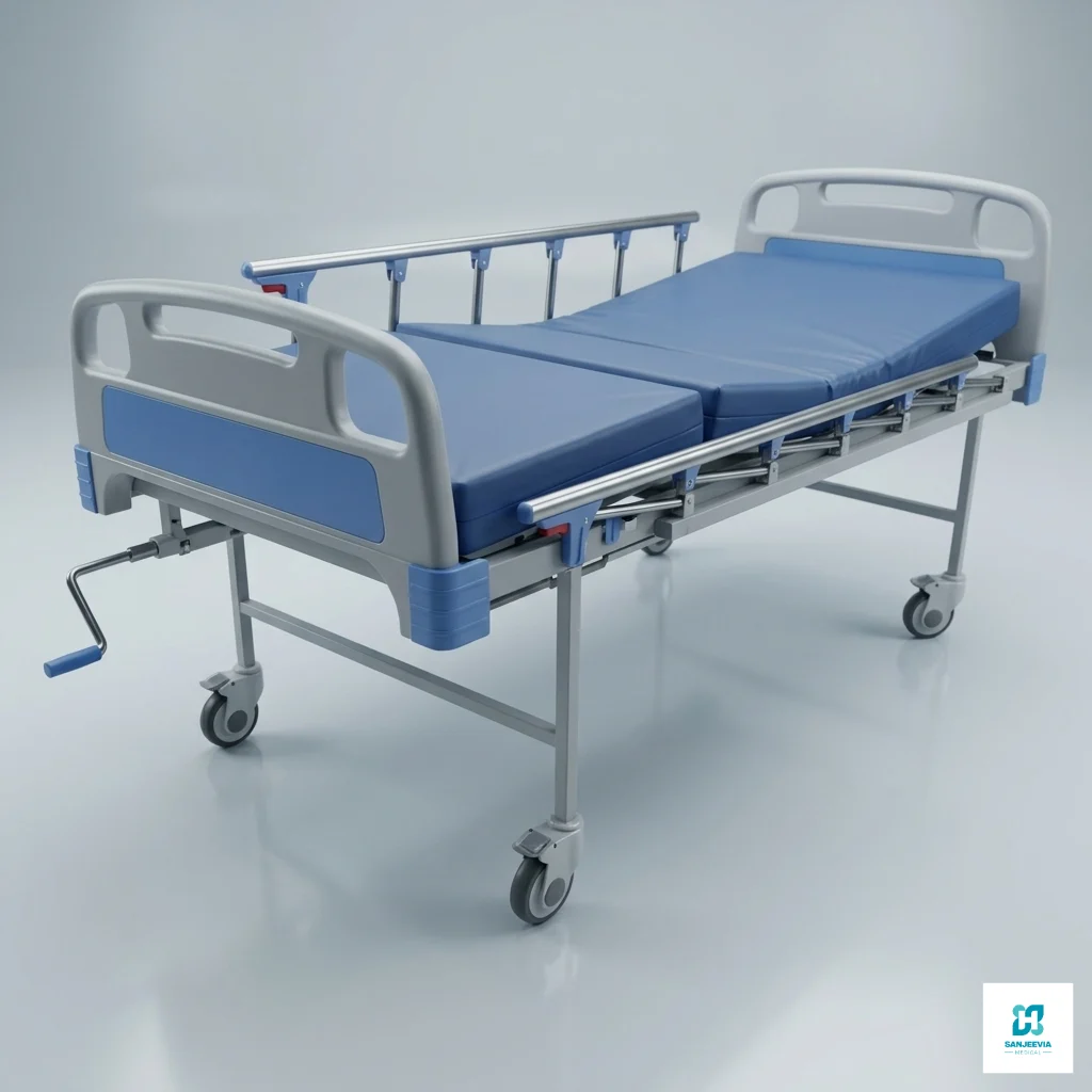Semi Fowler Bed with MS Rails for patient care, home recovery, and hospital bed rental in Delhi NCR