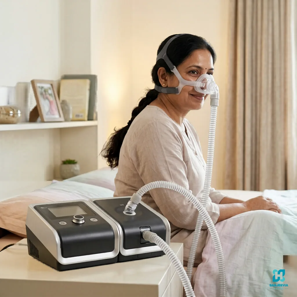 BiPAP machine providing comfortable respiratory support for home patient care