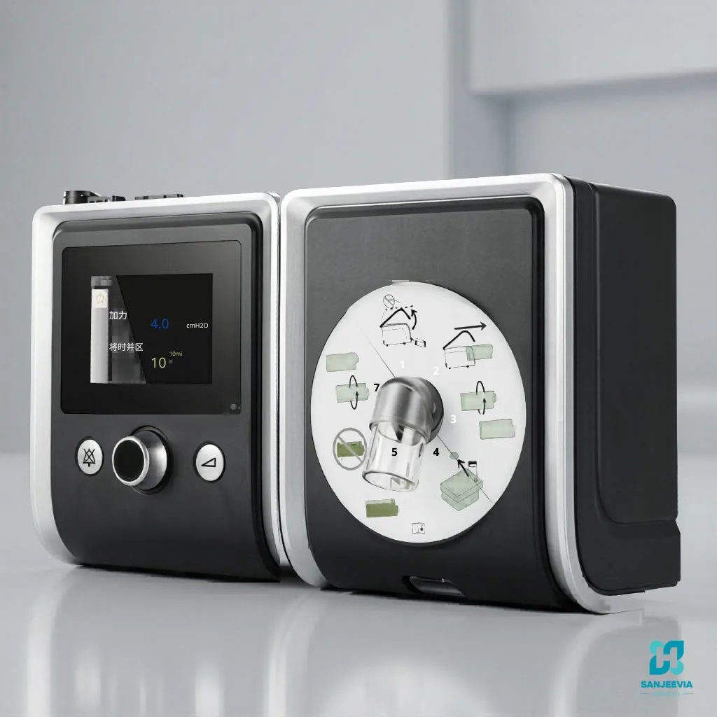 BiPAP ST machine with digital controls for COPD and respiratory support therapy