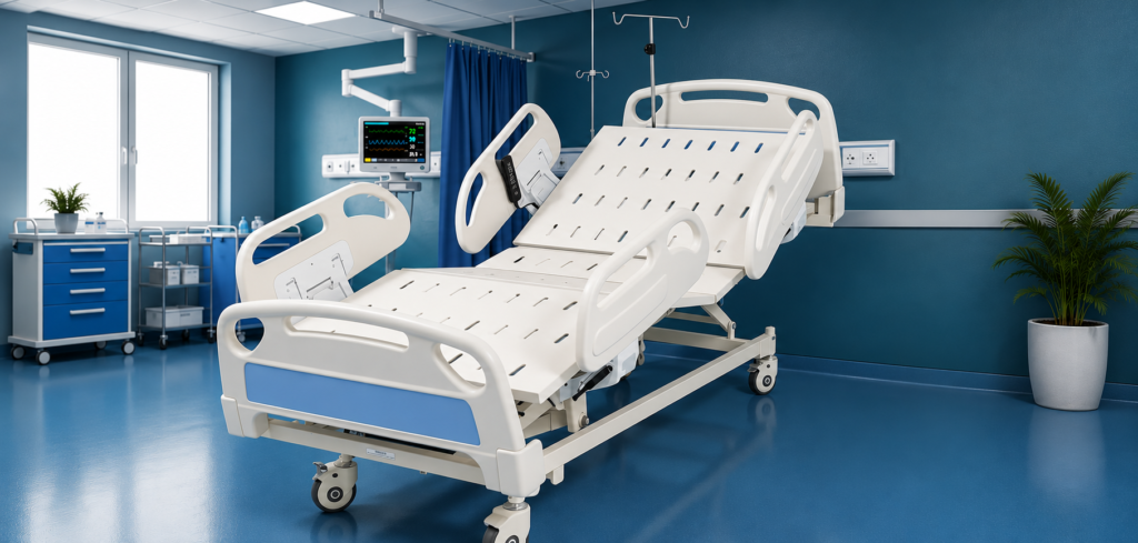 How Long Do You Need a Hospital Bed at Home? When to Return It Wondering how long to keep a rented hospital bed at home in Delhi NCR? This guide gives duration benchmarks by condition and clear signs it is time to return it. hospital bed rental duration India, when to return hospital bed India, hospital bed how many weeks India, stroke hospital bed duration, COPD hospital bed long term India how to set up hospital bed at home India How to Set Up a Hospital Bed at Home Safely: Step-by-Step Guide 3 Function Electric Hospital Bed, 3 Function Electric Hospital Bed with adjustable backrest, knee rest, and height control for advanced patient care and recovery hospital bed room setup India, hospital bed positioning guide, hospital bed rails safety India, hospital bed height adjustment home, patient transfer hospital bed India