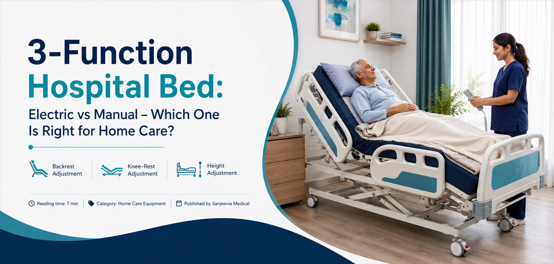 Compare electric and manual hospital beds for home care in Delhi NCR. Learn when backrest, knee-rest and height adjustment matter before renting.