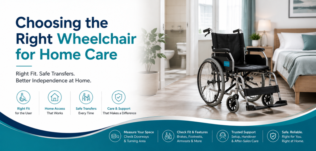 Need a wheelchair on rent in Delhi NCR? Compare manual, commode and motorised options by seat size, transfers, toileting, home access and caregiver support.
