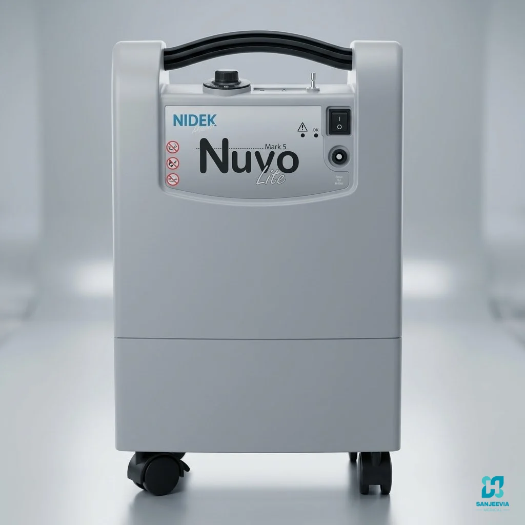 Nidek Nuvo Lite 5L oxygen concentrator for home oxygen therapy and respiratory support
