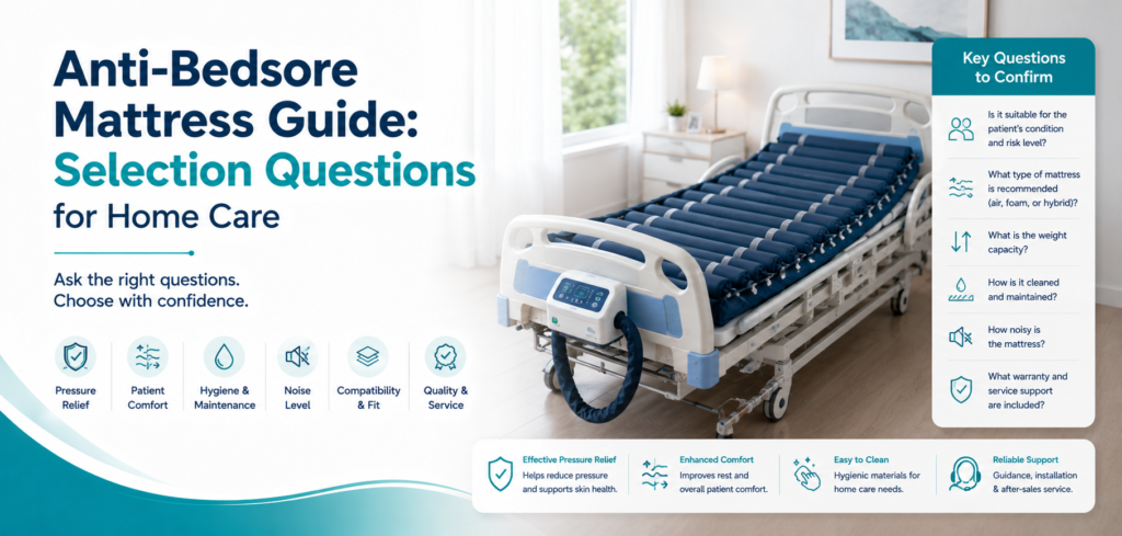 antibedsore mattress guide selection questions for home: practical home-care equipment and rental guidance for families in Delhi NCR.