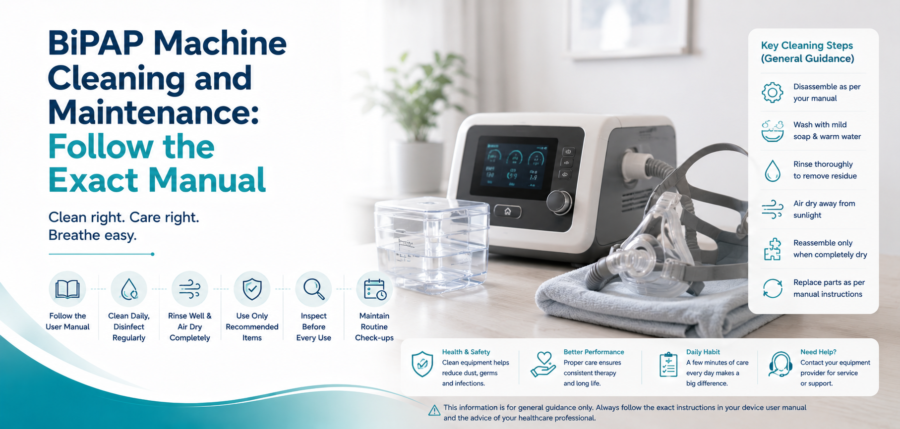 bipap machine cleaning and maintenance follow the: practical home-care equipment and rental guidance for families in Delhi NCR.