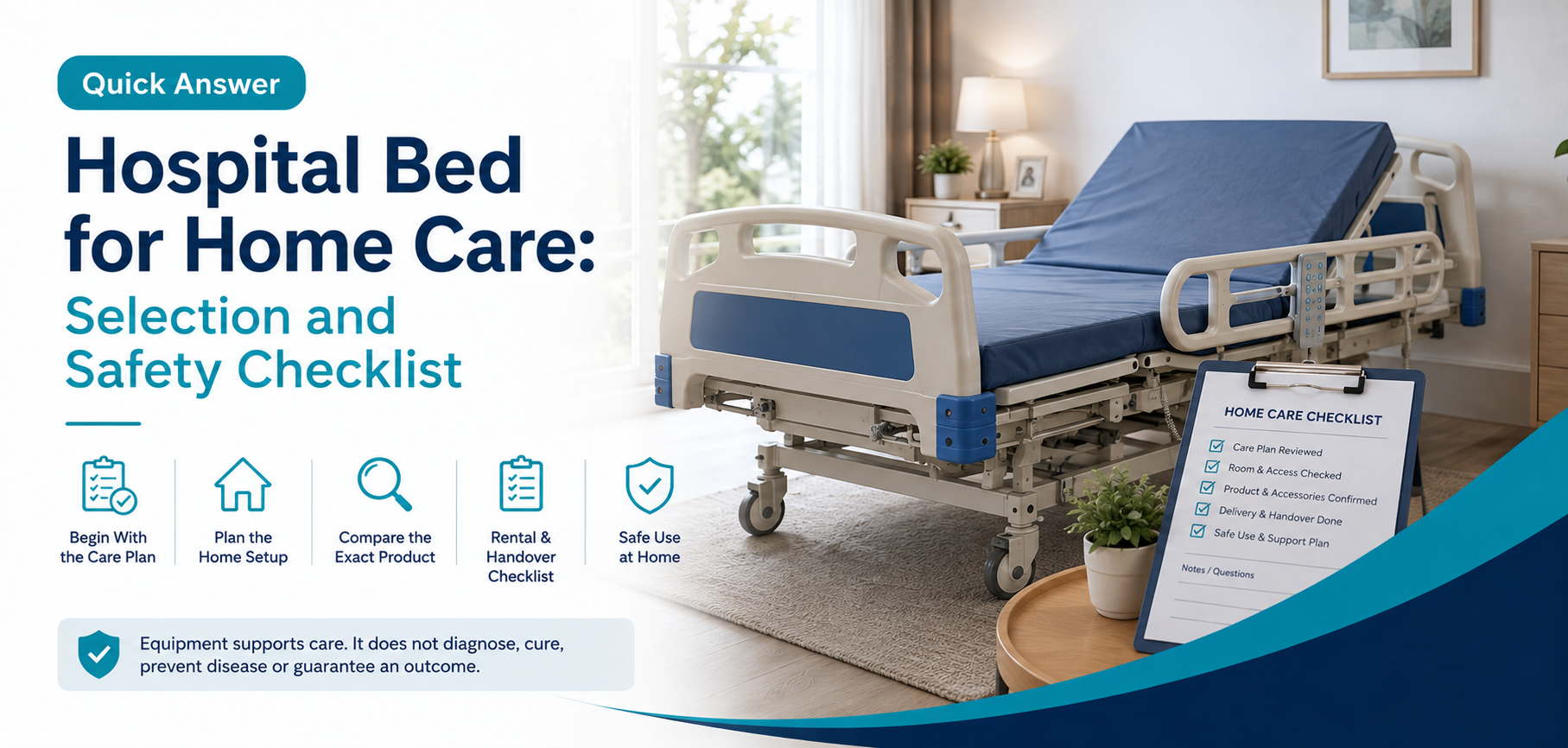 hospital bed for home care selection and: practical home-care equipment and rental guidance for families in Delhi NCR.