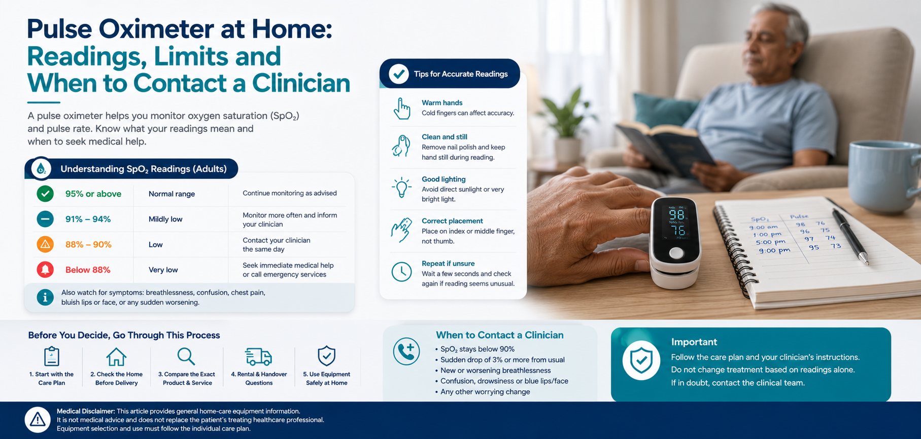 pulse oximeter at home readings limits and: practical home-care equipment and rental guidance for families in Delhi NCR.