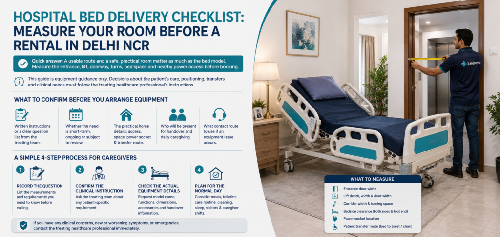 A usable route and a safe, practical room matter as much as the bed model. Measure the entrance, lift, doorway, turns, bed space and nearby power access be
