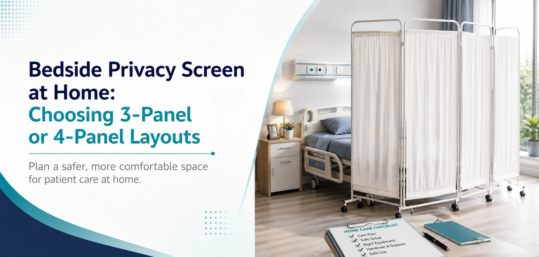 bedside privacy screen at home choosing 3panel: practical home-care equipment and rental guidance for families in Delhi NCR.