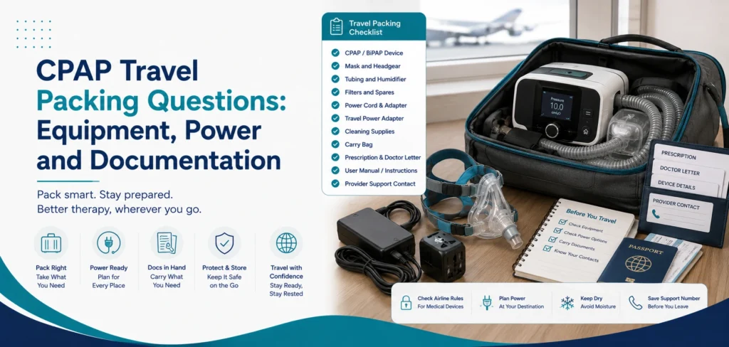 A clear family guide to cpap travel packing questions, with practical handover questions and equipment information only.
