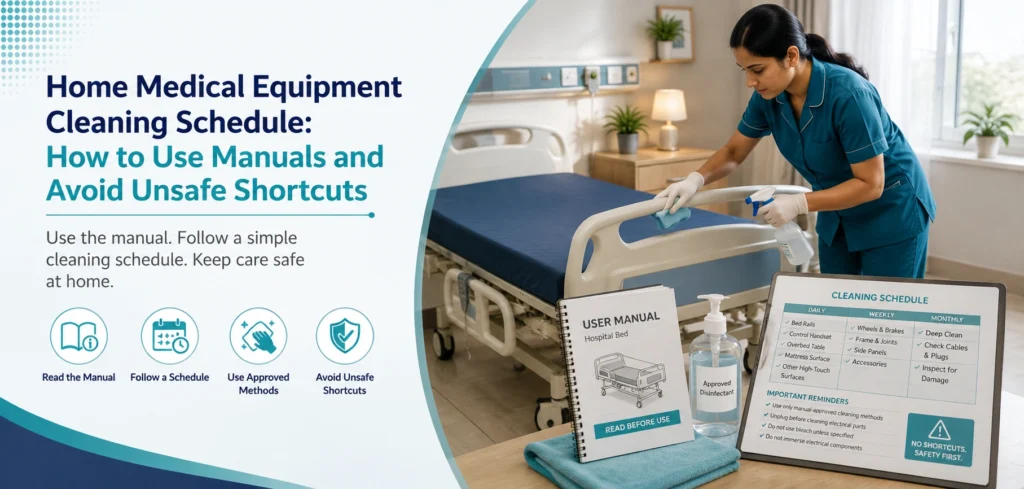 home medical equipment cleaning schedule how to: practical home-care equipment and rental guidance for families in Delhi NCR.