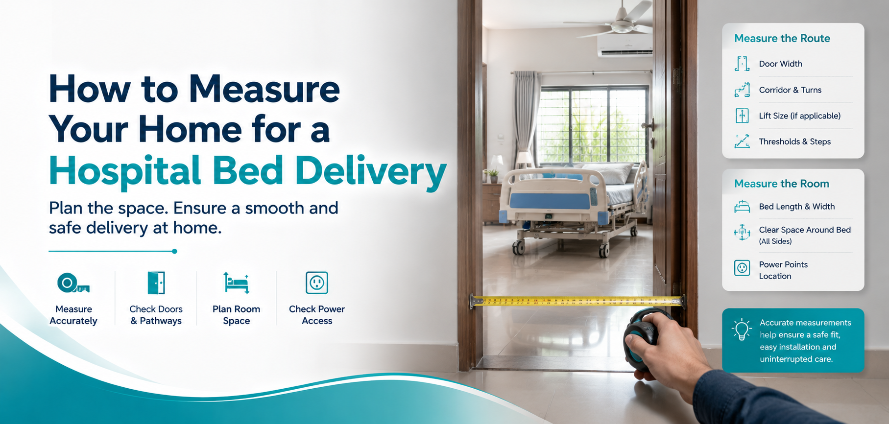 how to measure your home for a: practical home-care equipment and rental guidance for families in Delhi NCR.