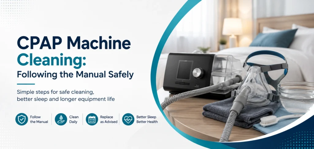 cpap machine cleaning following the manual safely: practical home-care equipment and rental guidance for families in Delhi NCR.