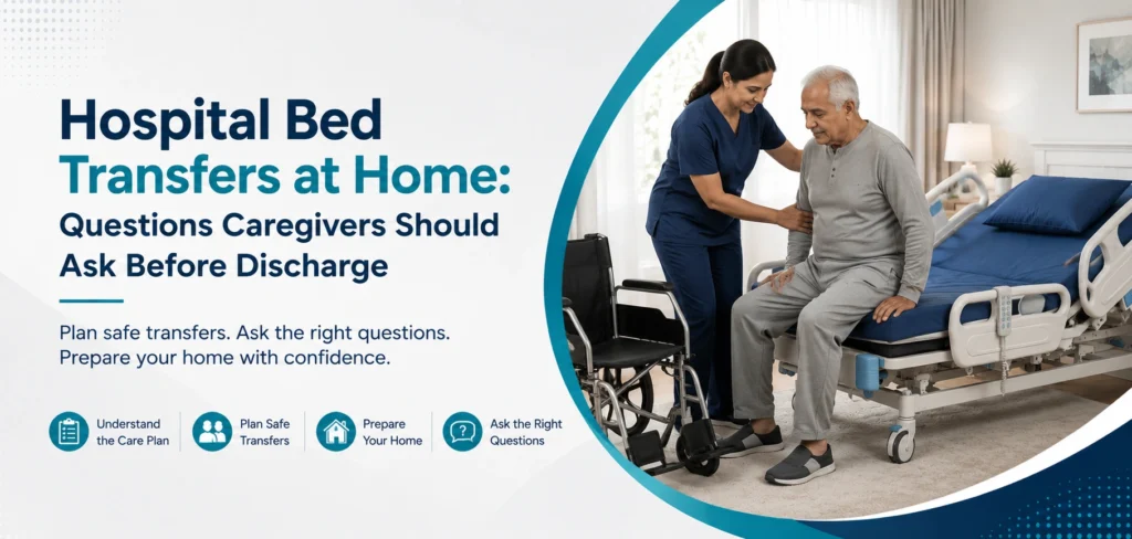 hospital bed transfers at home questions caregivers: practical home-care equipment and rental guidance for families in Delhi NCR.