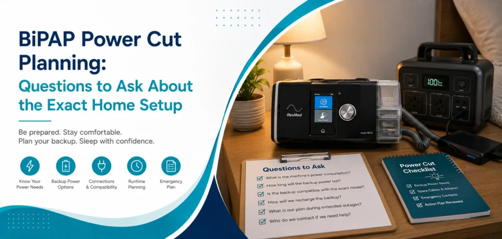 bipap power cut planning questions to ask: practical home-care equipment and rental guidance for families in Delhi NCR.