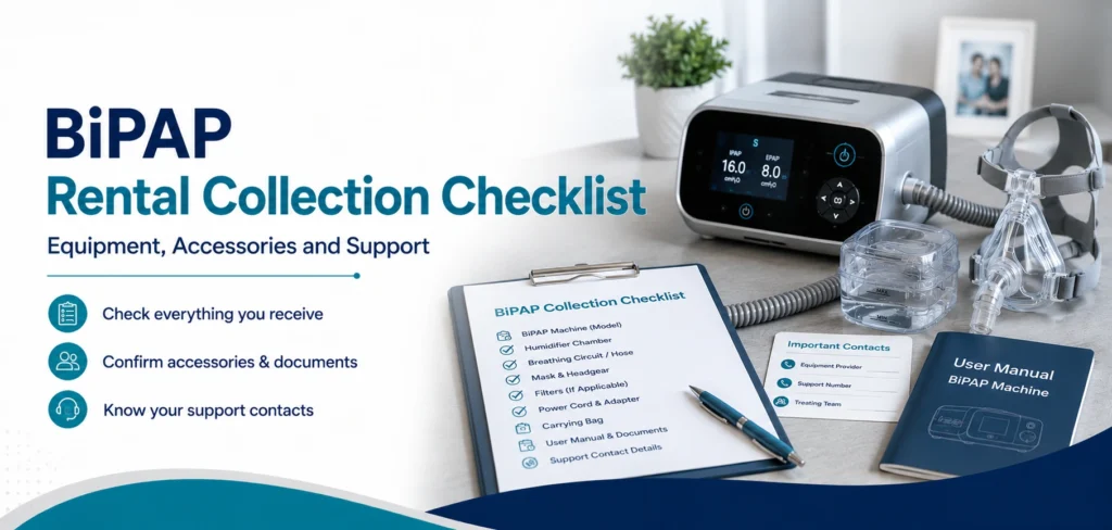 A clear family guide to bipap rental collection checklist, with practical handover questions and equipment information only.