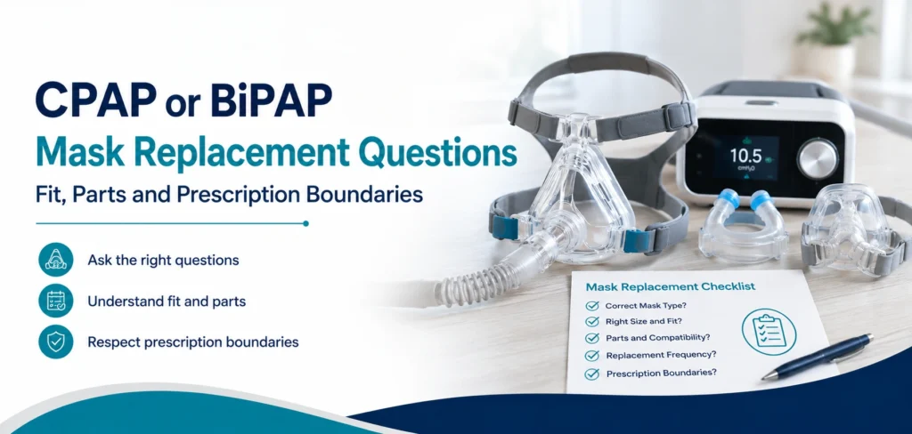 A clear family guide to cpap mask replacement questions, with practical handover questions and equipment information only.