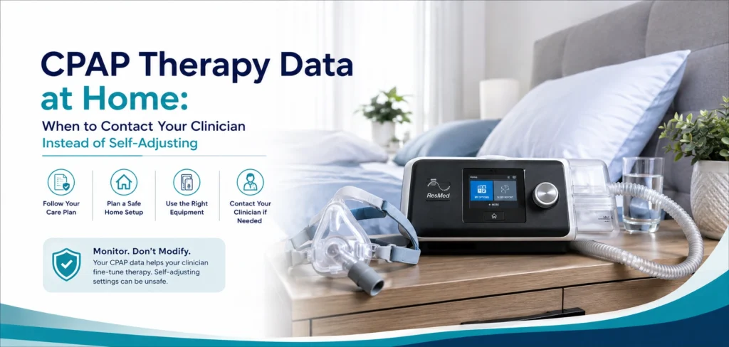 CPAP therapy data at home: A practical home-care equipment and rental guidance for families in Delhi NCR. When to contact the doctor