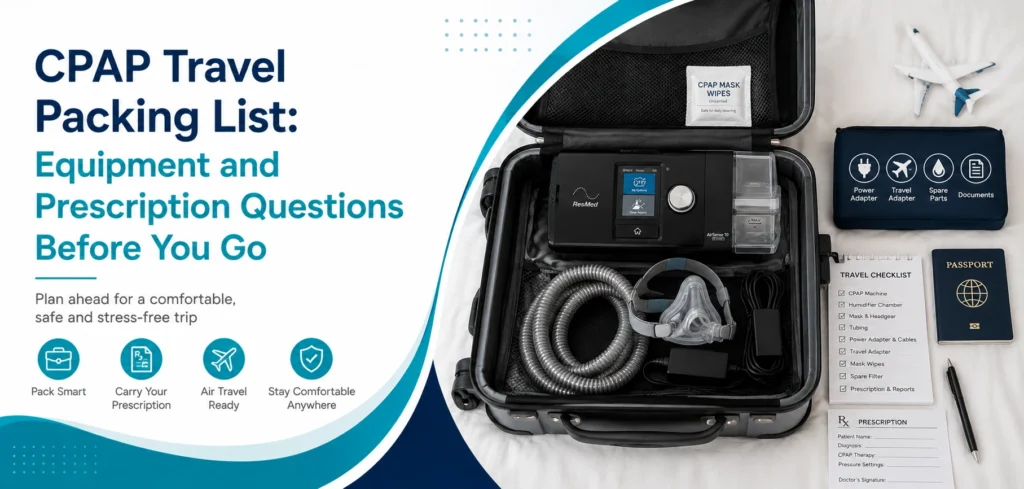 cpap travel packing list equipment and prescription: practical home-care equipment and rental guidance for families in Delhi NCR.