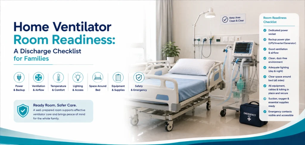 home ventilator room readiness a discharge checklist: practical home-care equipment and rental guidance for families in Delhi NCR.