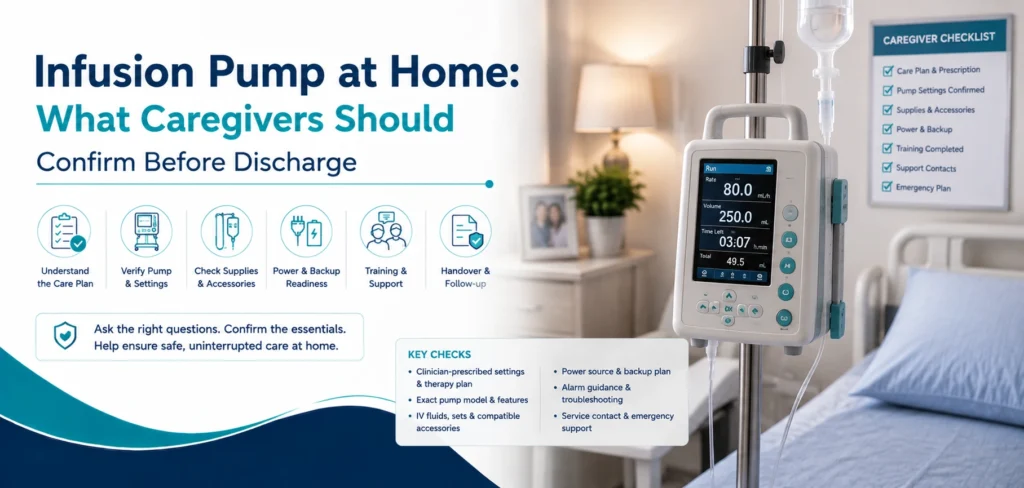 infusion pump at home what caregivers should: practical home-care equipment and rental guidance for families in Delhi NCR.