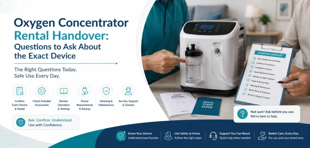 oxygen concentrator rental handover questions to ask: practical home-care equipment and rental guidance for families in Delhi NCR.