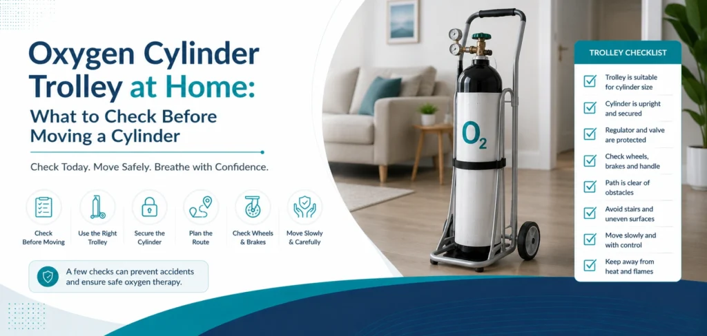 Oxygen cylinder trolley at home: what to do- practical home-care equipment and rental guidance for families in Delhi NCR.