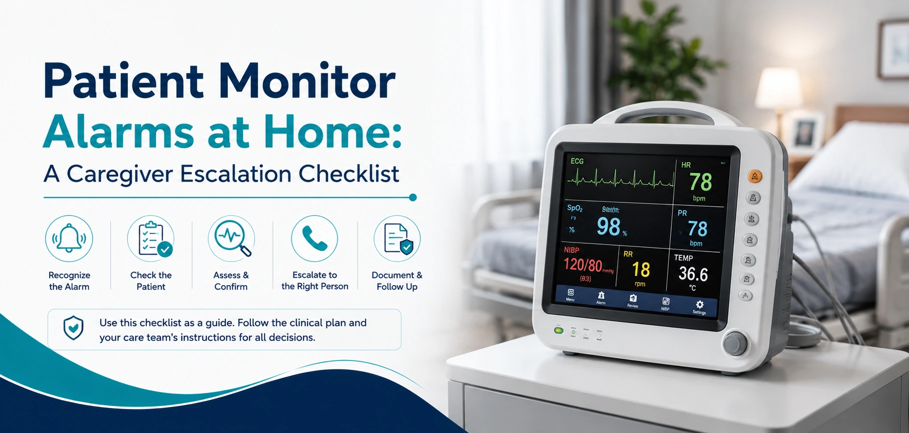 patient monitor alarms at home a caregiver: practical home-care equipment and rental guidance for families in Delhi NCR.