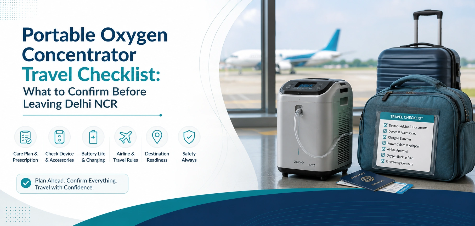 portable oxygen concentrator travel checklist what to: practical home-care equipment and rental guidance for families in Delhi NCR.
