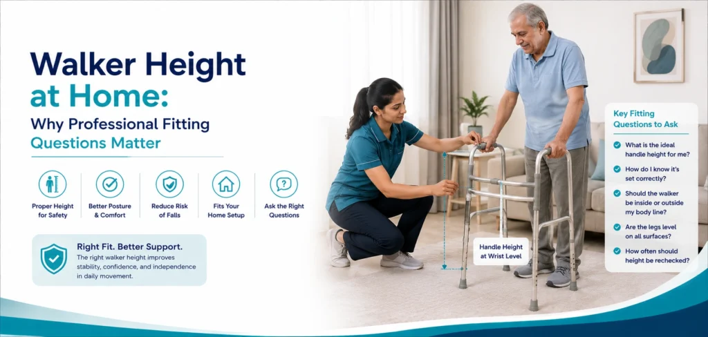 walker height at home why professional fitting: practical home-care equipment and rental guidance for families in Delhi NCR.