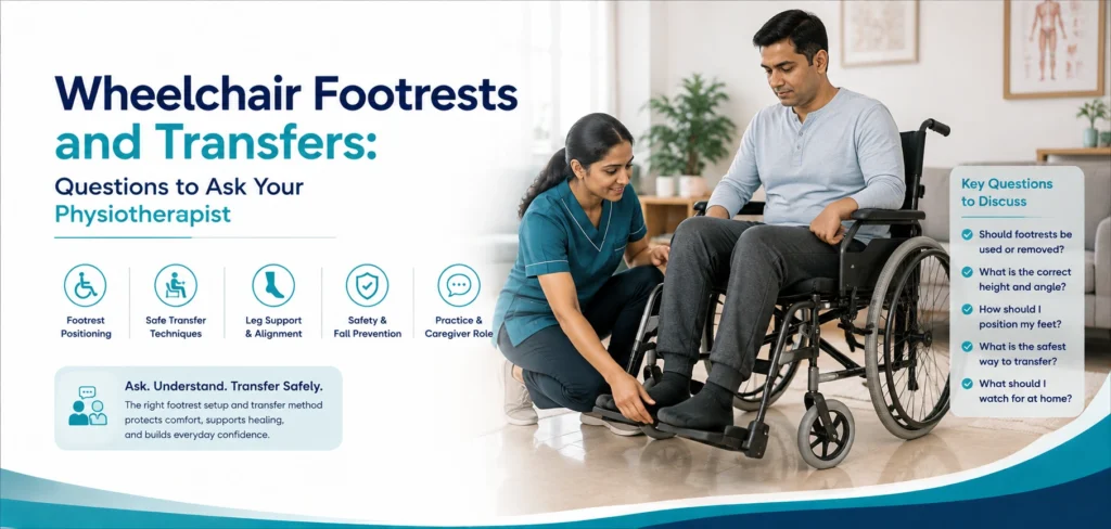 Quick Answer Wheelchair Footrests and Transfers: Questions to Ask Your Physiotherapist should be treated as a practical home-care planning topic. The most suitable equipment and method of use depend on the individual patient, their written clinical instructions, the caregiver’s capacity and the home environment. This article explains how families can prepare useful questions before arranging equipment; it does not replace medical advice. Begin With the Care Plan Start with the treating team’s written discharge plan. Ask what the patient can do safely, what assistance is required and whether a particular function, model or accessory has been recommended. A product label alone cannot explain a safe transfer, positioning method, supervision level or clinical follow-up. Ask the clinician, nurse, physiotherapist or occupational therapist to clarify any point that is not understood before delivery day. Plan the Home Setup Walk from the entrance to the intended room and note doors, lifts, corridor turns, thresholds, stairs, power points, lighting and clear space. A practical setup also allows a caregiver to work without blocking a prescribed mobility aid. Keep loose rugs, cables and unstable furniture away from the route. Do not imitate product functions with unapproved accessories or home furniture. Compare the Exact Product Review the stated specifications of the exact model rather than assuming similarly named items work alike. Relevant starting points include manual wheelchair options and motorised wheelchair options. Confirm dimensions, included accessories, manual, power needs where applicable, cleaning instructions and service terms. The provider can explain the equipment, but the clinical team must determine patient-specific use. Rental and Handover Checklist Confirm delivery access, the exact equipment supplied, handover demonstration, rental period, extension process, deposit, service-contact route and collection procedure. Write down model names and accessories. If the delivered device differs from the one discussed, stop and clarify before it is used. Keep the product manual and support number in a place the family can find quickly. Safe Use at Home Use only the approved controls and accessories. Follow the supplied manual and the clinical plan; do not alter prescribed settings or patient-care procedures based on online information. Equipment may support care but does not diagnose, cure, prevent disease or guarantee an outcome. Contact the treating team or emergency services according to discharge instructions if symptoms change, a transfer is unsafe, or the family cannot follow the plan. Frequently Asked Questions Can a website choose the right equipment for a patient? No. A website can explain the product and help with practical preparation. The treating healthcare professional must guide patient-specific selection and use. Medical Disclaimer This is general equipment information only, not medical advice. Follow the patient’s doctor, nurse and rehabilitation team for all clinical decisions.