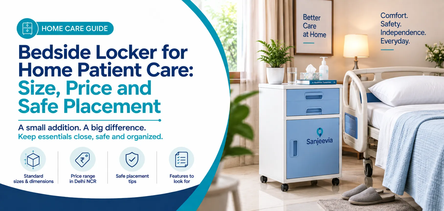 Bedside Locker for Home Patient Care- Size, Price and Safe Placement