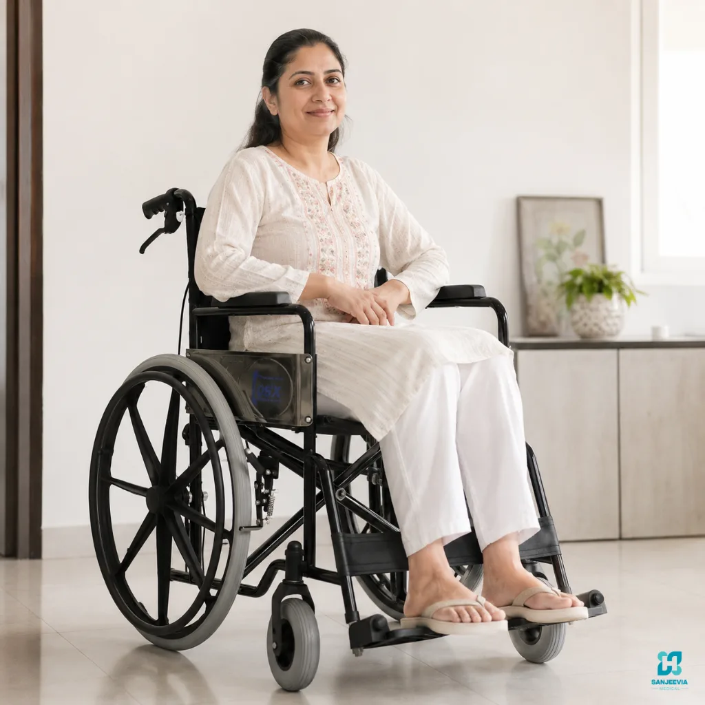 Heavy duty manual wheelchair with reinforced folding frame