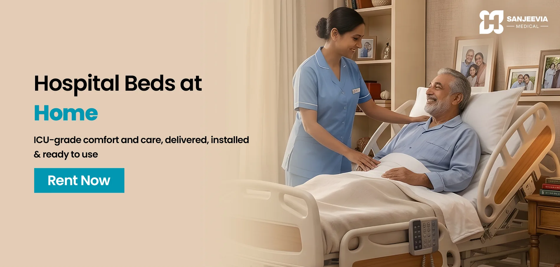 Hospital beds delivered and installed at home by Sanjeevia