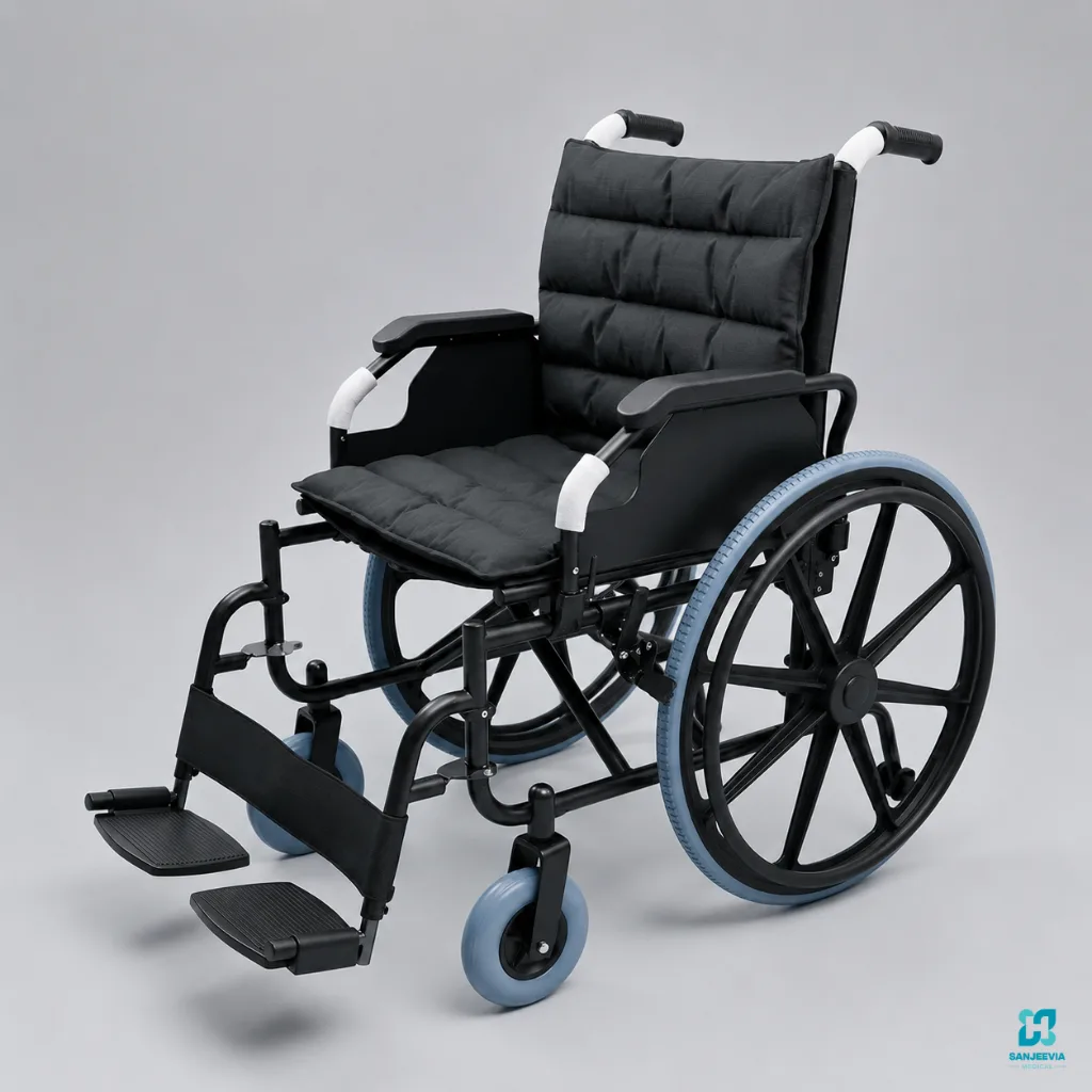 Jumbo self propelled wheelchair with large rear wheels