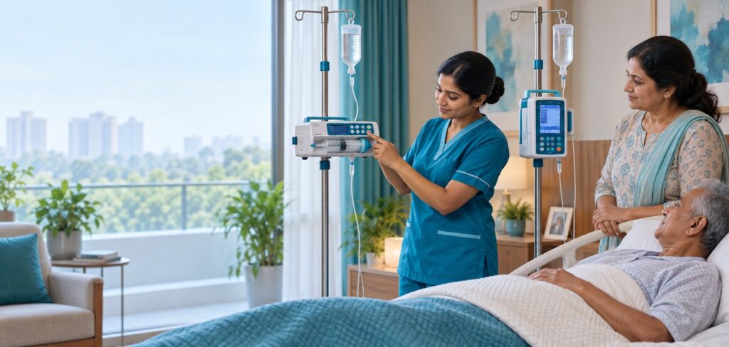 Syringe pump and infusion pump compared for clinician-led home care
